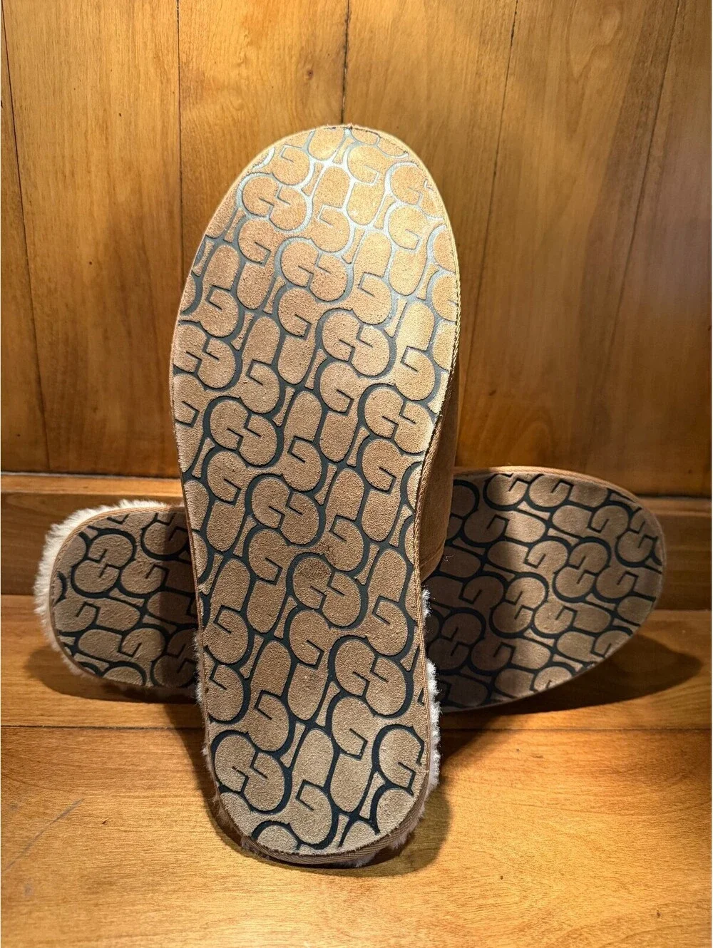New UGG Men's Classic Suede Shearling Slippers Chestnut Men's Size 14